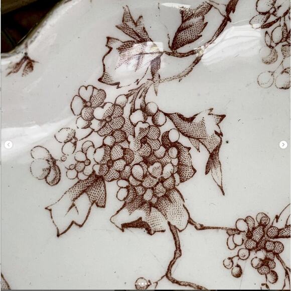 Vintage Ironstone Bone Dish Brown Transferware Royal Ridgeway Waverly England - Picture 3 of 7